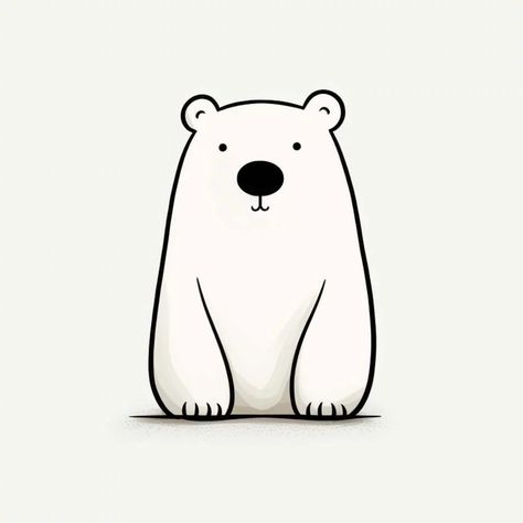 Polar Bear Drawing Easy, Polar Bear Doodle, Polar Bear, Doodles, Drawings, Art