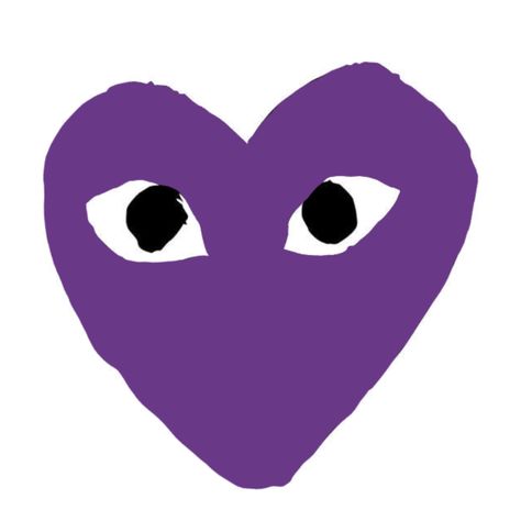 Violet Widget, Cdg Heart Wallpaper Purple, Purple Poster Aesthetic, Heart With Eyes Wallpaper, Purple Aesthetic Posters, Y2k Heart, Purple Heart Wallpaper, Purple Widget, Comme Des Garcons Wallpaper