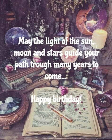 Witches Birthday Wishes, Happy Witchy Birthday, Magical Birthday Wishes Quotes, Soulful Birthday Wishes, Pagan Birthday Blessings, Happy Magical Birthday Wishes, Witch Happy Birthday, Magic Birthday Wishes, Witch Birthday Wishes