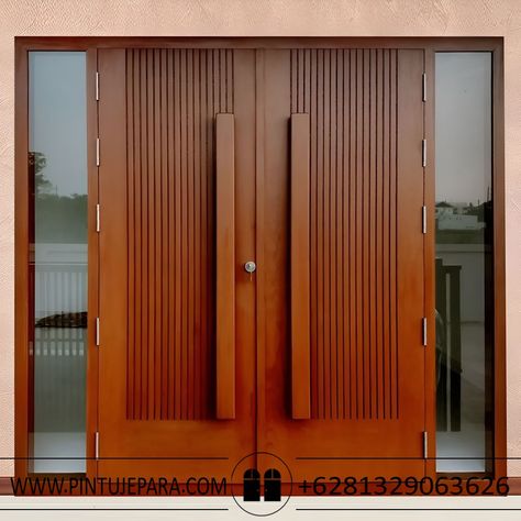 Kusen pintu minimalis jati daun ganda 2 jendela PJ-195 Home Flower Decor, Doors Interior Modern, Door Design Modern, Home Entrance Decor, Interior Modern, Main Door, Entrance Decor, Flower Decor, House Entrance