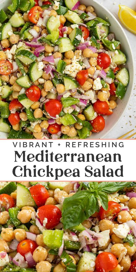 Garbanzo Beans Salad, Mediterranean Chickpea, Lunch Bowls, Mediterranean Chickpea Salad, Chickpea Salad Recipes, Bean Salad Recipes, Onion Salad, Mediterranean Salad, Buddha Bowls