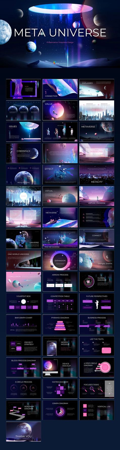 Futuristic Powerpoint Template, Metaverse Presentation Design, Futuristic Slide Design, Futuristic Powerpoint Design, Website Design Futuristic, Game Ppt Template, Ppt Technology Design, Futuristic Layout Design, Keynote Design Inspiration