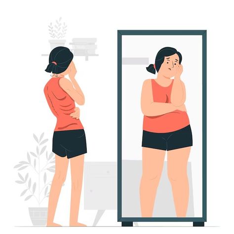 Storyset | Freepik Woman Health, Body Image Art, Concept Illustration, Day Plan, Flat Illustration, Body Image, How I Feel, The Mirror, Body Positivity