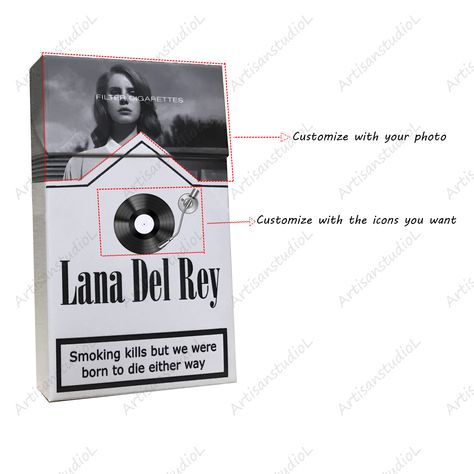 Lana Del Rey Ciggarates Template, Lana Del Rey Ciggarates Box Diy, Lana Del Rey Albums, Box Diy, Diy Box, Your Photo, Aesthetic Girl, Lana Del Rey, Quick Saves