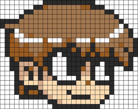 Scott Pilgrim Perler Bead Pattern / Bead Sprite Scott Pilgrim Vs The World Pixel Art, Scott Pilgrim Cross Stitch, Scott Pilgrim Vs The World Perler Beads, Scott Pilgrim Sprites, Scott Pilgrim Perler Beads, Anime Perler Bead Patterns, Geeky Cross Stitch Patterns, Stephen Stills, Easy Perler Beads Ideas