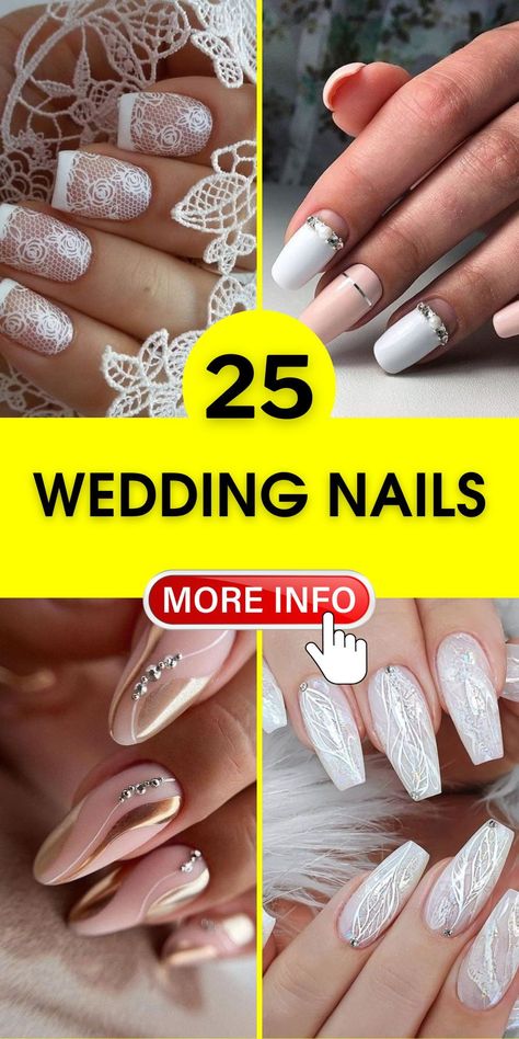 Elevate your bridal look with wedding nails that scream sophistication. Featuring designs for bride that range from elegant art design to subtle glitter, these ideas are all about making your day unforgettable. Perfect for the classy bride seeking a touch of inspiration. Bridal French Nails Wedding, Bridal Nail Designs Brides Elegant, Mother Of The Groom Nails Designs, Wedding Nail Designs For Bride 2024, Elegant Nail Designs 2024, Wedding Shower Nails, Mother Of The Bride Nails Ideas, Mother Of The Bride Nails, Wedding Nails Art