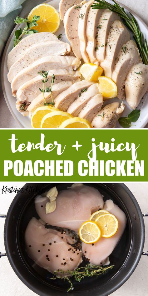 Poached Chicken Breast Recipes, How To Poach Chicken, Poach Chicken, Steamed Chicken Breast, Boiled Chicken Breast, Steamed Chicken, Chicken Sandwich Recipes, Poached Chicken, Boiled Chicken