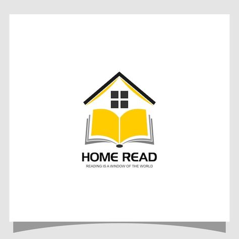 Home reading house and bookstore logo | Premium Vector #Freepik #vector #document-logo #knowledge-logo #book-shop #bookstore Book Shop Logo Design, Logos Bookstore, Knowledge Logo, Document Logo, Bookstore Logo, House Logos, International Beer Day, Home Reading, Library Logo