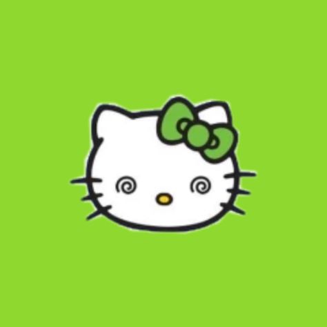 Green Hello Kitty Aesthetic, Green Hello Kitty, App Photos, Y2k Aesthetic Wallpaper, Room Pics, Y2k Pfp, Y2k Hello Kitty, Playlist Covers Photos, Green Y2k