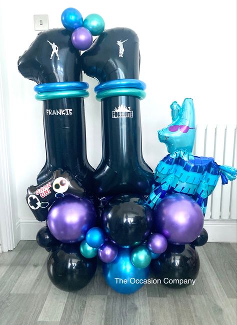 Fortnite Balloon Stack for Frankie #fortnite #fortnitedance #fortniteclips #fortniteballoons #balloonstack #fortnitetheme #balloonstylist #balloonart #balloons #balloonstacks #party #smallbusiness #entrepreneur #ballooninspo #partyinspo #balloonbouquet Fortnite Balloons, Balloon Stack, Balloon Inspiration, Balloon Tower, Balloon Columns, Blank Space, Balloon Art, Balloon Bouquet, Bday Ideas