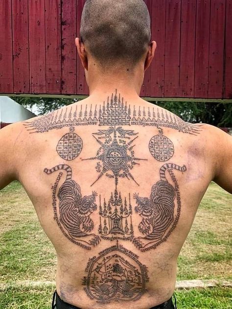 Five Columns Tattoo, Columns Tattoo, Sank Yant, Cambodia Tattoo, Tattoo Thai, Thailand Tattoo, History Tattoos, Sak Yant Tattoo, Sak Yant