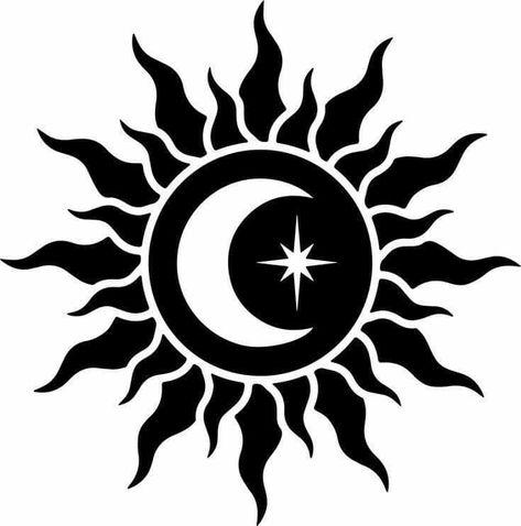 Sun And Moon Vector, Tattoo Silhouette, Tato Maori, Sun Vector, Sun Tattoo Designs, Moon Vector, Moon Symbols, Sun Tattoos, Tattoo Style Drawings