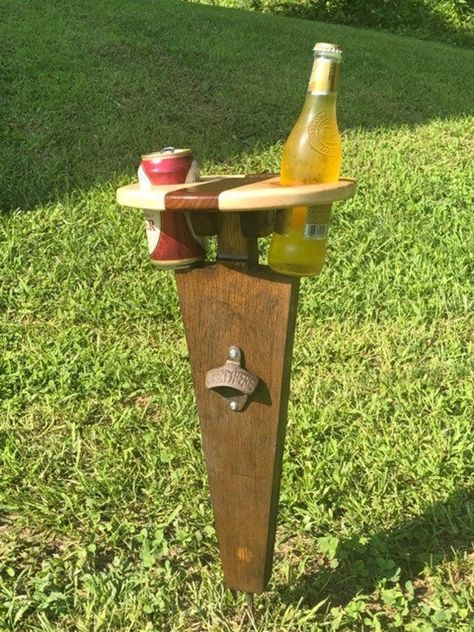 Beer Table, Custom Family Signs, Beer Holders, Wine Table, Wood Shop Projects, Striped Table, Great Wedding Gifts, Beer Opener, Glass Holder