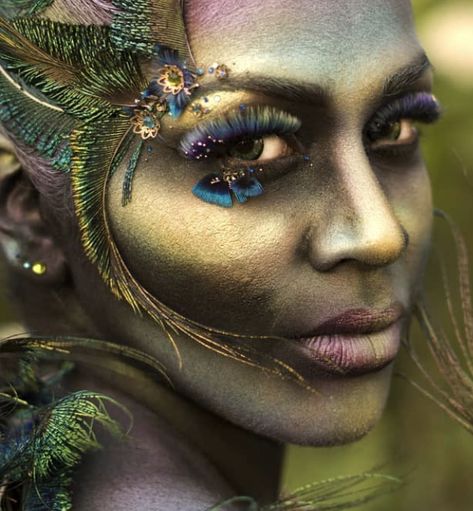 Forest Witch Makeup Ideas, Swamp Witch Makeup, Swamp Makeup, Junk Couture, Theater Makeup, Bird Makeup, Dirt Makeup, Theatre Makeup, Witch Makeup