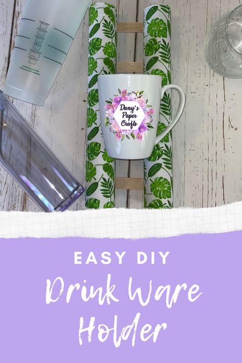 Are you tired of your cups rolling around when you are trying to apply vinyl? Yes me too. So i made this easy DIY cup holder to help me when applying vinyl on cups, mugs and wine glasses etc. I've seen people use pvc pipes to make a holder but I do not have that at home so instead I made one using materials that I have and that you probably have laying around as well. Every time I finished a Cricut iron-on vinyl roll I wondered what can I use the tube for because they are so firm and sturdy and Tumbler Holder Diy, Cricut Cup Holder, Diy Tumbler Holder, Diy Tumbler Holder For Vinyl, Vinyl On Cups, Pvc Cup Holder Diy, Diy Cup Holder For Vinyl, How To Make A Cup Holder For Vinyl, Diy Cup Holder