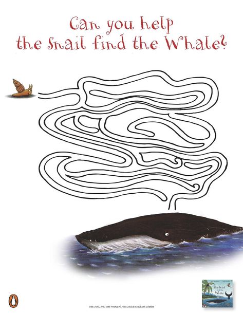 When a tiny snail meets a humpback whale, the two travel together to far-off lands. It's a dream come true for the snail, who has never left home before.  But when the whale swims too close to shore, will the snail be able to save her new friend? From the creators of Room on the Broom and The Gruffalo comes a tale of adventure and friendship. With vibrant illustrations and playful rhymes, The Snail and the Whale shows us that even the smallest creatures can help others in a big way. Snail And Whale Activities, Whale Activities, The Snail And The Whale, Story Spoons, Snail And The Whale, Snail Craft, Julia Donaldson, Room On The Broom, Eco Kids