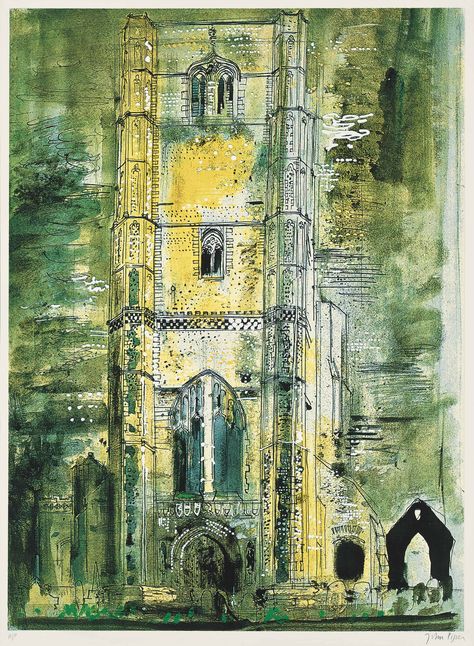 Wymondham (L. 205) John Piper Artist, Urban Art Prints, Landmarks Art, John Piper, Landscape Drawings, A Level Art, British Art, British Artist, Urban Landscape