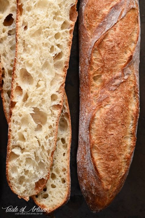 Rustic French Bread Recipe, Rustic Loaf, French Baguette Recipe, Rustic Italian Bread, Homemade Bread Dough, Italian Bread Recipes, Baguette Recipe, French Bread Recipe, Artisan Bread Recipes