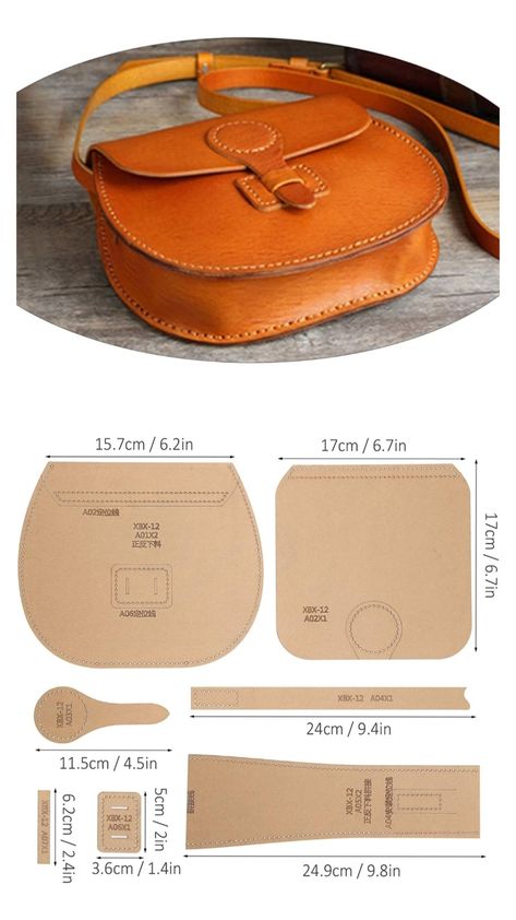 Small Leather Purse Pattern, No Sew Leather Bag Pattern, Making Leather Bags Tutorials, Leather Bag Template, Simple Leather Bag Pattern, Leather Bag Design Ideas, Leather Bags Handmade Pattern, Leather Purse Pattern, Handmade Leather Bag Pattern