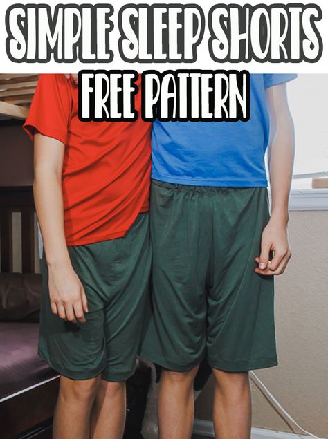 How to sew sleep shorts with this FREE pajama shorts pattern and tutorial. Use a free pattern to create comfy cozy shorts for sleeping. Simple and easy sewing project. Pajama Shorts Pattern, Boys Sleep Shorts, Pajamas Shorts Pattern, Shorts Pattern Sewing, Boxer Shorts Pattern, Sewing Classes For Beginners, Boys Boxer Shorts, Pants Pattern Free, Shorts Pattern Free