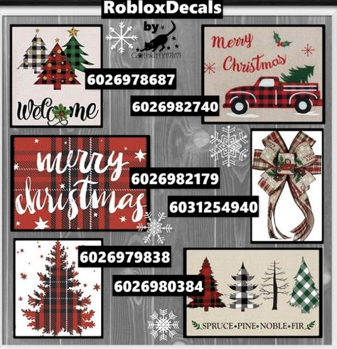 Roblox Image Id Codes, Bloxburg Christmas, Code Picture, Bloxburg Hacks, Picture Codes, Bloxburg Outfits, Bloxburg Decals Codes Aesthetic, Roblox House, Preppy Decal