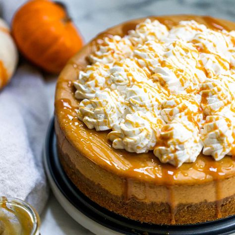 Check out Pumpkin Caramel Cheesecake recipe and more from Sur La Table! Pumpkin Caramel Cheesecake, Caramel Cheesecake Recipes, Pumpkin Cheesecake Recipes, Caramel Cheesecake, Pumpkin Caramel, Fall Cakes, Thanksgiving Desserts, Pumpkin Dessert, Cheesecake Recipe