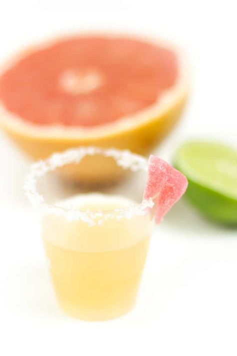 From Cinco de Mayo to the end of summer, celebrate everything with a round of Paloma Jello Shots! Packed with delightful grapefruit flavor, give these tiny tequila treats a salted rim and a cute candy garnish. (via feastandwest.com) Summer Entertaining Recipes, Jello Shots Recipe, Celebrate Everything, Jello Shot Recipes, Best Cocktail Recipes, Shot Recipes, Jello Shots, Pretty Drinks, Entertaining Recipes