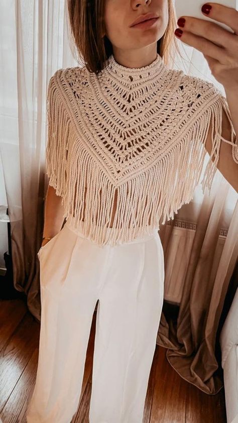 Macrame Top, Ideas For Preschoolers, Macrame Clothes, شال كروشيه, Mode Hippie, Macrame Dress, Aesthetic Crochet, Crochet Clothes For Women, Toy Ideas