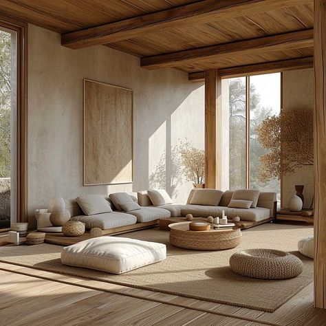 Wabi Sabi Home Interior Design, Organic Modern Interior Design, Organic Modern Interior, Oversized Floor Lamp, Organic Modern Living Room, Inspiring Lifestyle, Tranquil Bedroom, Minimalist Interior Style, House Arch Design