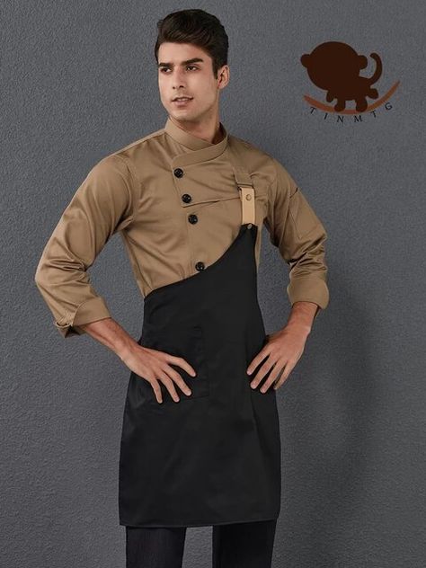 Chef Coat Design, Chef Jackets Design, Waiter Outfit, Men's Chef Jacket, Chef Outfit, Chef Dress, Men Kitchen, Clothes Uniform, Cook Clothes