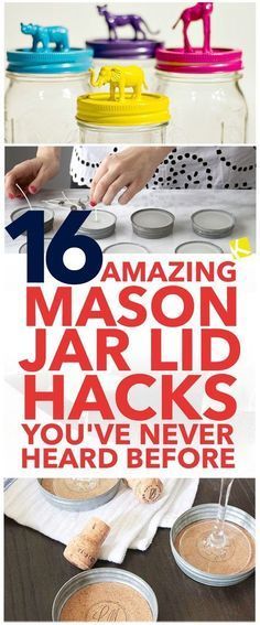 16 Amazing Mason Jar Lid Hacks You've Never Heard Before Christmas Gifts For Ladies, Gifts For Ladies, Chalk Paint Mason Jars, Mason Jar Lid, Diy Hanging Shelves, Mason Jar Projects, Mason Jar Flowers, Diy Jar Crafts, Wine Bottle Diy Crafts