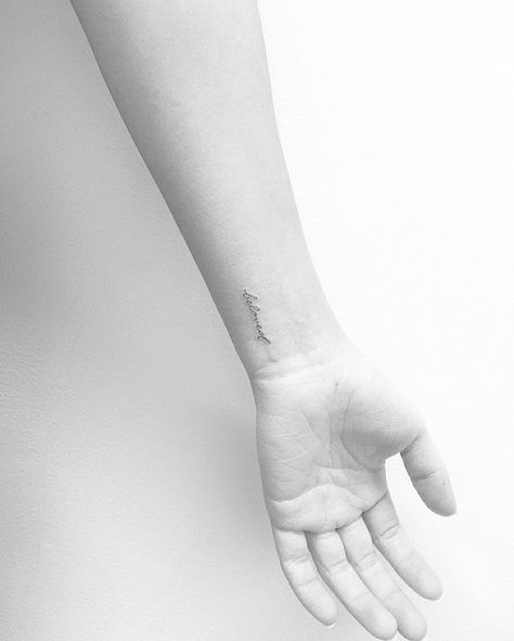 beloved #jonboytattoo Beloved Tattoo, Pixel Tattoo, Handwriting Tattoos, Tattoo Wrist, Tattoo Script, Lotus Flowers, Little Tattoos, Trendy Tattoos, Small Tattoo