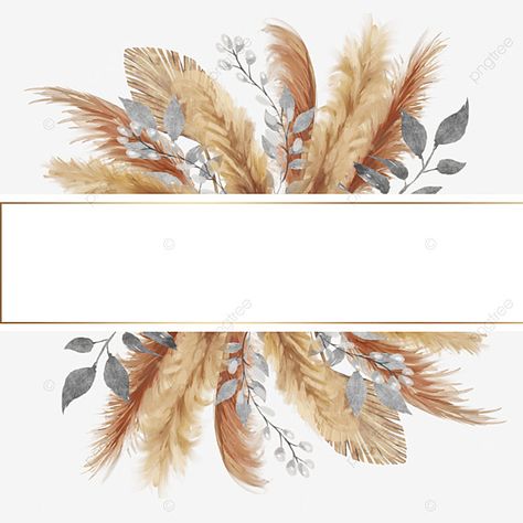 Pampas Illustration, Pampas Grass Border, Pampas Invitation, Pampas Grass Invitation, Golden Invitation, Grass Png, Botanical Invitation, Grass Border, Decorative Illustration