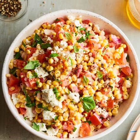 30+ Best 4th of July Side Dishes - What to Serve with a July 4 Meal | Kitchn Cob Salad, Salad Coleslaw, Fresh Corn Salad, Basil Salad, Grilled Corn Salad, Classic Potato Salad, Corn Salad Recipes, Crowd Pleasing Recipes, Summer Corn