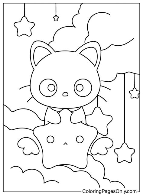 Pochacco Coloring Pages, Coloring Pages Sanrio, Sanrio Coloring Pages, Hello Kitty Coloring Pages, Chibi Coloring Pages, Hello Kitty Colouring Pages, Colouring Sheets, Kitty Coloring, Hello Kitty Coloring