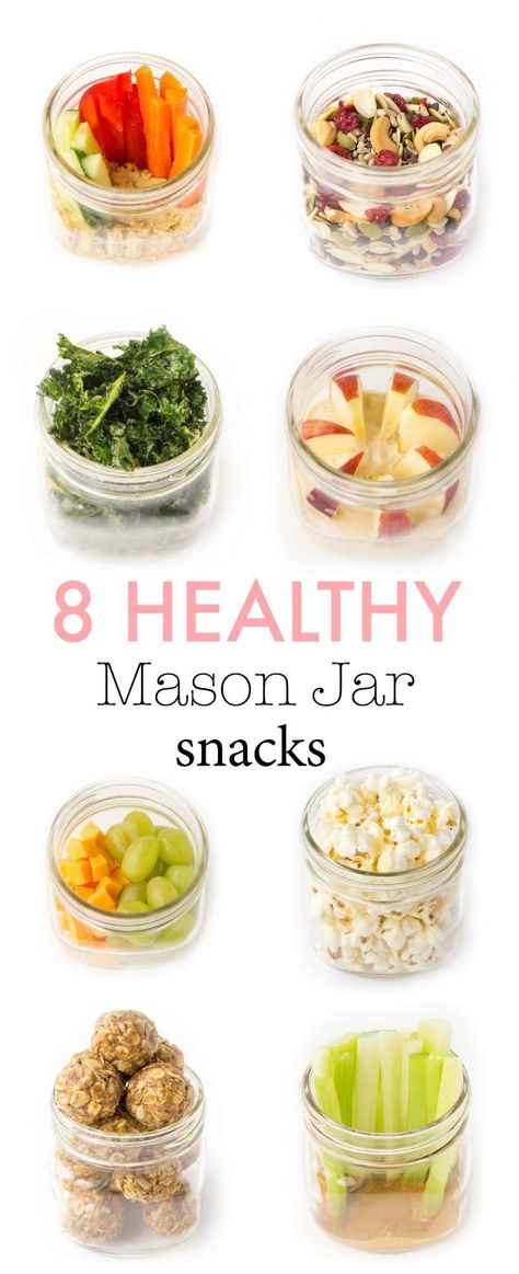 Looking for some healthy make-ahead snack ideas that are quick, easy and perfect for taking on the go? Whether you’re craving sweet, savoury, salty, creamy or crunchy, we’ve got you covered! Check out 8 healthy snack ideas here! #healthysnacks #mealprep #masonjarsnacks #easysnacks Mason Jar Snacks, Jar Snacks, Vegan Healthy Snacks, Healthy Savory Snacks, Healthy Vegetarian Snacks, Healthy Low Carb Snacks, Healthy School Snacks, Snacks Under 100 Calories, Healthy Snacks To Buy