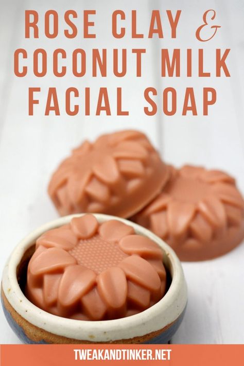 Face Soap Recipe, Facial Soap Recipe, Clay Coconut, Natural Soaps Recipes, Tea Tree Soap, Cold Process Soap Recipes, Coconut Milk Powder, Face Soap, Soap Recipe