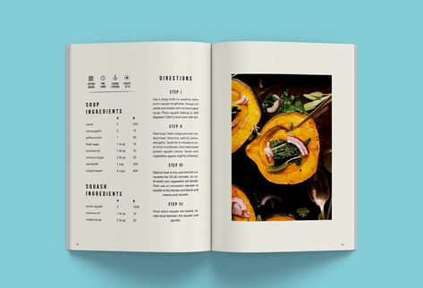 Magazine projects | Photos, videos, logos, illustrations and branding on Behance Cookbook Design Layout, Recipe Graphic, Recipe Book Design, 잡지 레이아웃, Cookbook Design, Cookbook Template, Buch Design, Publication Design, Book Design Layout