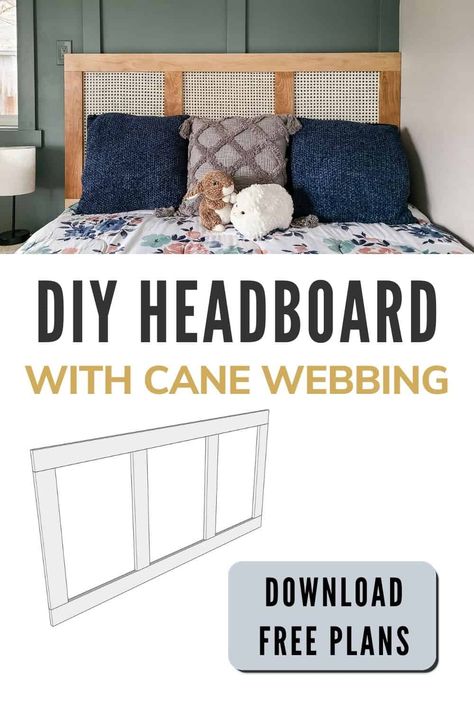 DIY Cane Headboard (with Free Plans!) - Making Manzanita Cane Headboard Diy, Cane Webbing Headboard, Diy Cane Headboard, Lattice Headboard, Diy King Bed, Headboard Plan, Cane Headboard, Headboard Projects, Simple Headboard