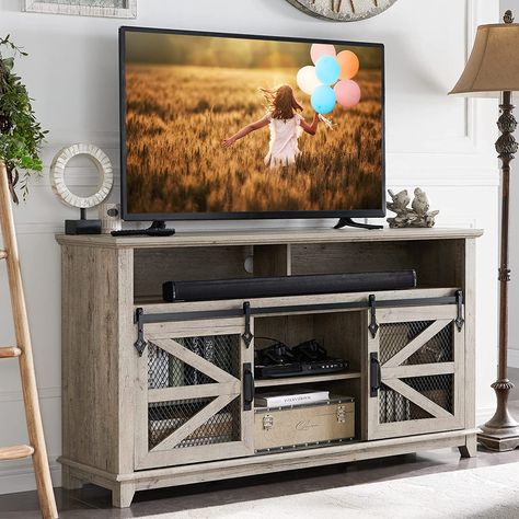 Rustic Tv Console, Farmhouse Color, Farmhouse Stand, Tv Console Cabinet, Shelves For Living Room, Media Entertainment Center, Highlights Natural, Farmhouse Tv, Tv Console Table