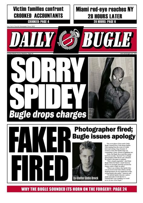 Spider Man Newspaper, Daily Bugle, Spiderman Room, Secret Files, Spiderman Poster, Spider Man Trilogy, Dibujos Toy Story, Image Spiderman, Spiderman Suits