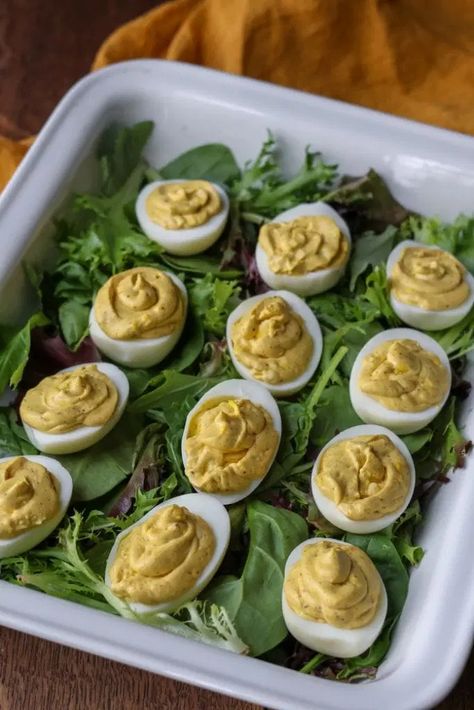 How to Make Deviled Eggs With Butter - Rocky Hedge Farm Naturally Sweetened Desserts, Family Breakfast Recipes, Party Snack Food, Crowd Pleasing Appetizers, Deviled Eggs Recipe, Homemade Seasonings, Bulk Food, Cast Iron Cooking, Butter Recipe