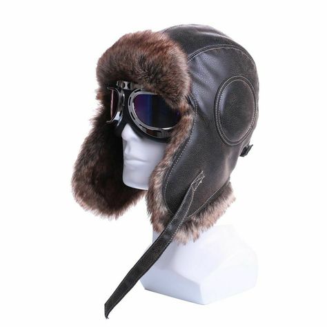 Russian Ushanka, Pilot Hat, Russian Hat, Steampunk Hat, Aviator Hat, Snow Caps, Vintage Vest, Leather Hats, Quality Hats