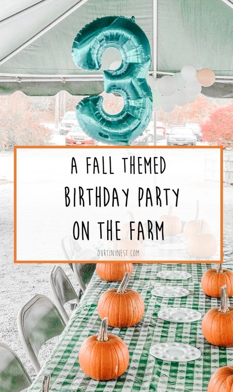 This fall themed birthday party on the farm is the perfect way to celebrate your little pumpkin. Toddlers will have a blast feeding the animals, going on a hayride and painting pumpkins. Check out my post for the details. Fall Farm First Birthday, Pumpkin Patch Theme Party, Fall Birthday Party Activities, Fall Farm Birthday Party, Fall Themed Birthday Party, Fall Birthday Party Ideas, Harvest Birthday Party, Fall Themed Birthday, Pumpkin Patch Birthday Party