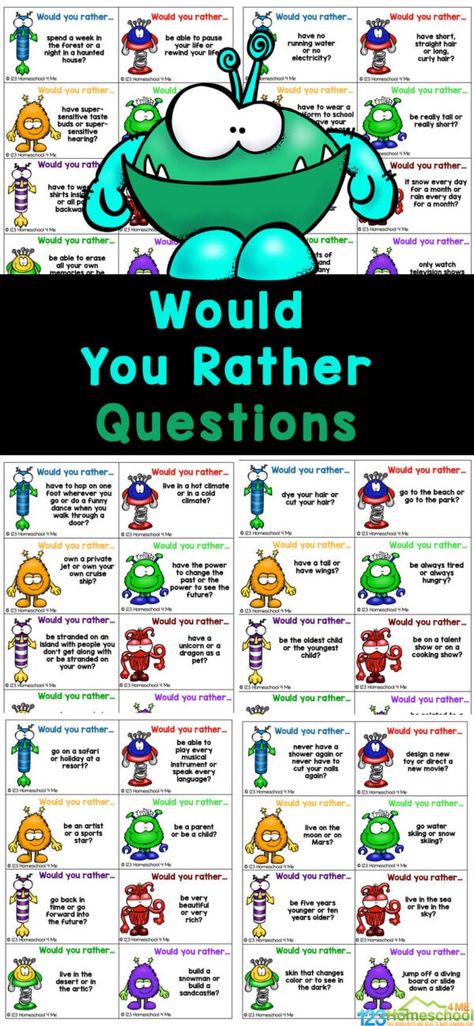 Get the family together for an afternoon of thought-provoking fun with would you rather game! These Would You Rather Questions can turn any gathering into a fun-filled event where you get to know each other better and lots of exciting memories can be made. Simply print and cut out the free printable, good would you rather questions and you are ready to play! Printable Family Games, Would You Rather Wednesday, Would You Rather For Teens, Get To Know You Questions For Kids, Are You Ready, Where Are You, Would You Rather Questions For Kids, Free Family Printables, Would You Rather Game