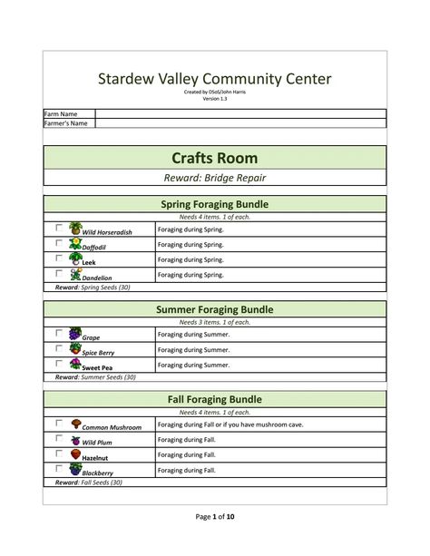 Stardew Valley Community Center Item Checklist.pdf Stardew Community Center Checklist, Stardew Valley Community Center Checklist, Community Center Stardew Valley, Stardew Valley Checklist, Stardew Valley Community Center, Stardew Valley Tips, Valley Game, Community Center, Stardew Valley