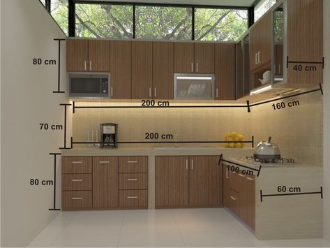 Cara menghitung kitchenset & tata ruang rumahagar mengerti biaya bahan /matrial Desain Pantry, Kitchen Measurements, Kitchen Layout Plans, Kabinet Dapur, Minimalist Kitchen Design, Kitchen Dimensions, Kitchen Room Design, Kitchen Furniture Design, Kitchen Plans