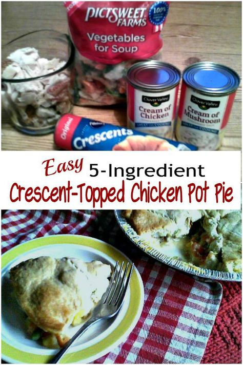 Easy Crescent-Topped Chicken Pot Pie – Haphazard Homemaker Pot Pie Recipe Easy Crescent Rolls, Turkey Pot Pie With Crescent Rolls, Chicken Pot Pie With Crescent Rolls, Pot Pie With Crescent Rolls, Food For Fall, Crescent Roll Recipes Dinner, Pot Pie Recipe Easy, Recipes Using Crescent Rolls, Turkey Pot Pie Recipe