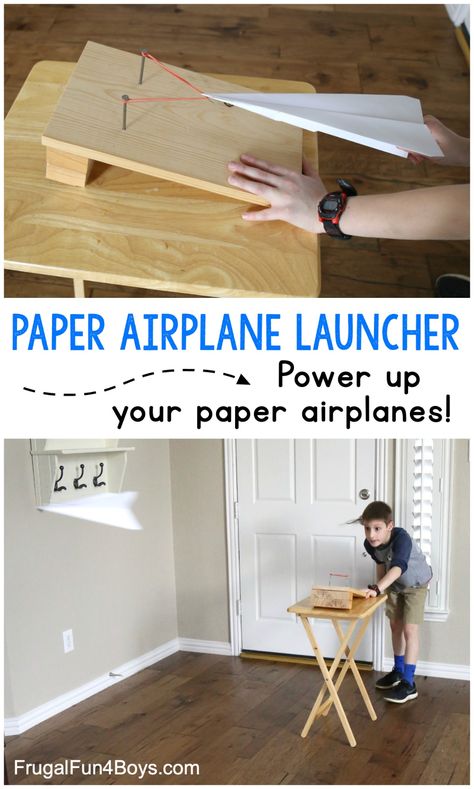 Build a simple device that propels paper airplanes really far! My kids love anything that can launch or fling items, and thishomemade paper airplane launcher really fits the bill! It’s easy to build and will take ordinary paper airplanes to a whole new level. Very fun for a stuck-indoors sort of day, and building and … Paper Airplane Launcher, Airplane Launcher, Make A Paper Airplane, Space Unit, Space Camp, Maker Space, Science Club, Airplane Party, Kids Ministry