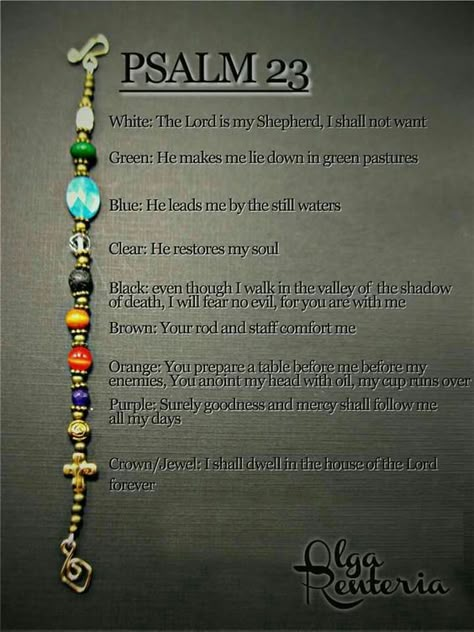 Psalm 23 bracelet with meaning of it: Psalm 23 Bracelet, Christian Crafts, Bijoux Fil Aluminium, Bracelets With Meaning, Prayer Bracelet, Church Crafts, Psalm 23, Bible Crafts, Sunday School Crafts